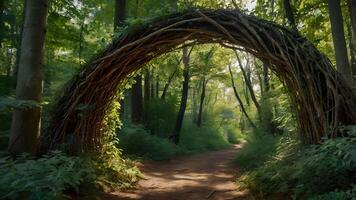 Mystical Forest Archway Serene Nature Path photo