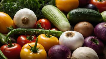 Fresh Harvest Vegetables Background photo