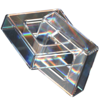 3D icon of a glass chain rectangle png