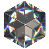 3D icon of a glass hex cube png