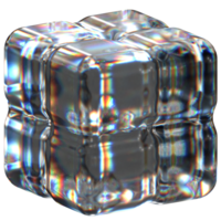 3D icon of a glass cube png