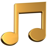 Gold music note icon png