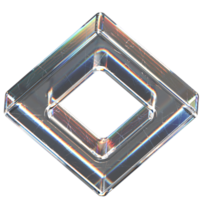 3D icon of a glass rectangle with a hole png