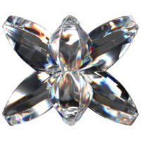 3D icon of a glass X shaped flower png