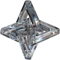 3D icon of a glass intertwined tiangles png
