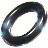 3D icon of a glass donut png