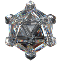 3D icon of a glass hexagonal cube png