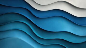 Abstract blue and white wave pattern background photo