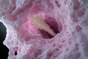 Close up of a flower pistil with pollen photo