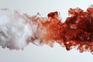 Abstract white and red ink mixing in water photo