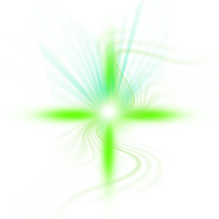 A green and blue cross with a wave pattern png