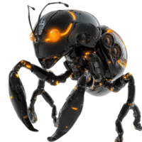 robotic ant with mechanical joints and glowing features, showcasing advanced technology and design. Its intricate structure highlights innovation and creativity png