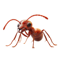 realistic 3D fire ant showcasing its intricate features and vibrant colors, emphasizing its role in nature and territorial behavior png