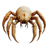 detailed 3D microscopic view of dust mite showcasing its intricate features and structure. This highlights unique anatomy and texture of creature, evoking curiosity and fascination png