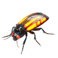 detailed 3D model of glowing firefly, showcasing vibrant colors and intricate features, evokes sense of wonder and fascination with nature beauty png