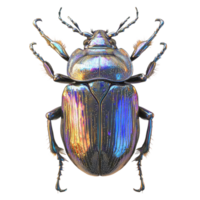 photorealistic 3D beetle with shimmering exoskeleton, showcasing vibrant colors and intricate details, captures beauty of nature design png