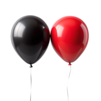 red and black balloons is isolated on transparent background png
