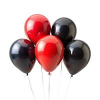 black and red balloons is isolated on transparent background png