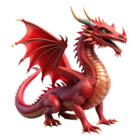 red dragon is isolated on transparent background png