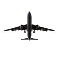 silhouette air plane is isolated on transparent background png