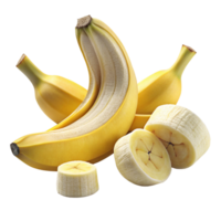 banana pieces is isolated on transparent background png