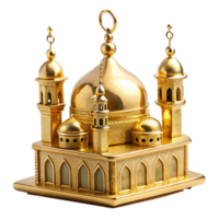 golden mosque is isolated on transparent background png