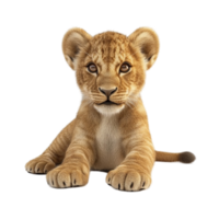Playful Lion Cub in a Relaxed Pose png