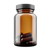Medical Pill Bottle with Capsules on a Transparent Background png