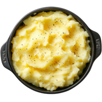A bowl of mashed potatoes on a Transparent background png