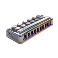 Harmonica with Six Buttons on Transparent Background png