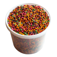 Jar of Colorful Candy Sprinkles on Transparent Background png