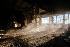 Old broken empty abandoned building interior photo