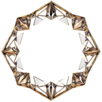 Abstract Geometric Polygon Wreath on Transparent Background png