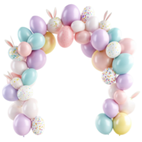 Balloon Egg Arch Easter Decoration on Transparent Background png
