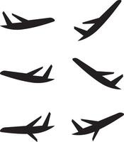 Airplane illustrator design set with white background vector