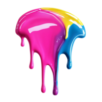 Elegant Paint Drip with Vibrant Colors on Transparent Background png