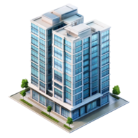 Architectural Modern High-Rise Building on Transparent Background png