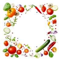 Rustic Fruit and Vegetable Wreath on Transparent Background png