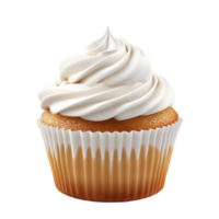 Vanilla Cupcake with Frosting on Transparent Background png