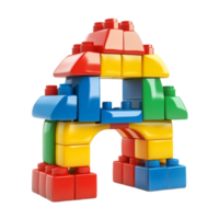 Colorful Building Blocks House on Transparent Background png