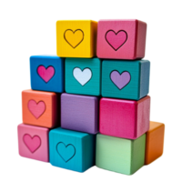 Lego Style Block Tower on Transparent Background png