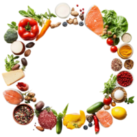 Circle Frame of Fresh Vegetables on Transparent Background png