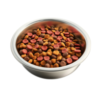 Appetizing Bowl of Pet Food on Transparent Background png