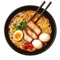 Spicy Noodles in a Bowl on Transparent Background png