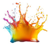 Amber Colorful Splash Explosion on Transparent Background png