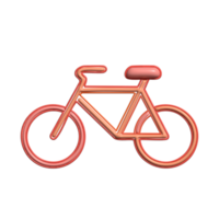 3D Glossy Bicycle Icon with Red Frame and Wheels png