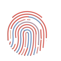 3D Glossy Multicolor Fingerprint Icon for Security and Authentication png