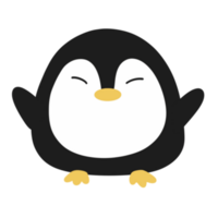 A penguin with its eyes closed and its mouth open png