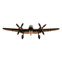 Vintage Model Airplane Front View with Propellers and Retro Design png