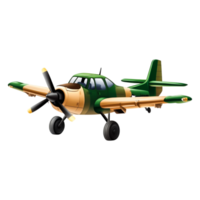 Cartoon Style Airplane in Camouflage Color Scheme for Illustrations png